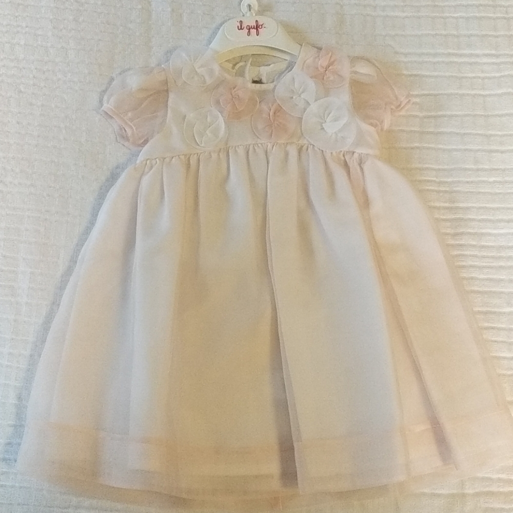 NWT il gufo pale pink and ivory dress